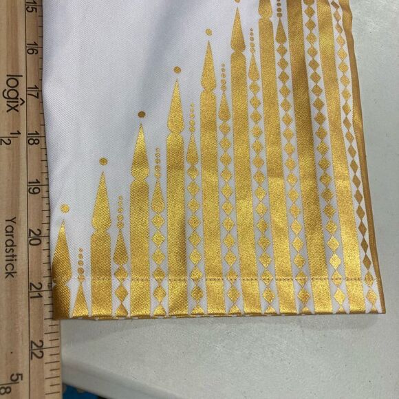 LUCMATTON Traditional Unisex African Traditional White & Gold XXL Dashiki Shirt - Picture 3 of 12